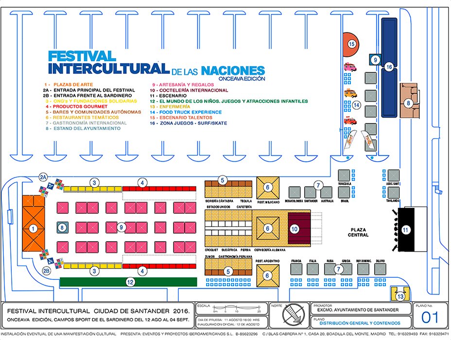 Plano Festival intercultural de las Naciones 2016 Santander