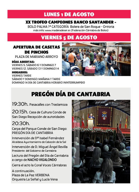 Pregón del día de Cantabria 2016 en Cabezón de la Sal