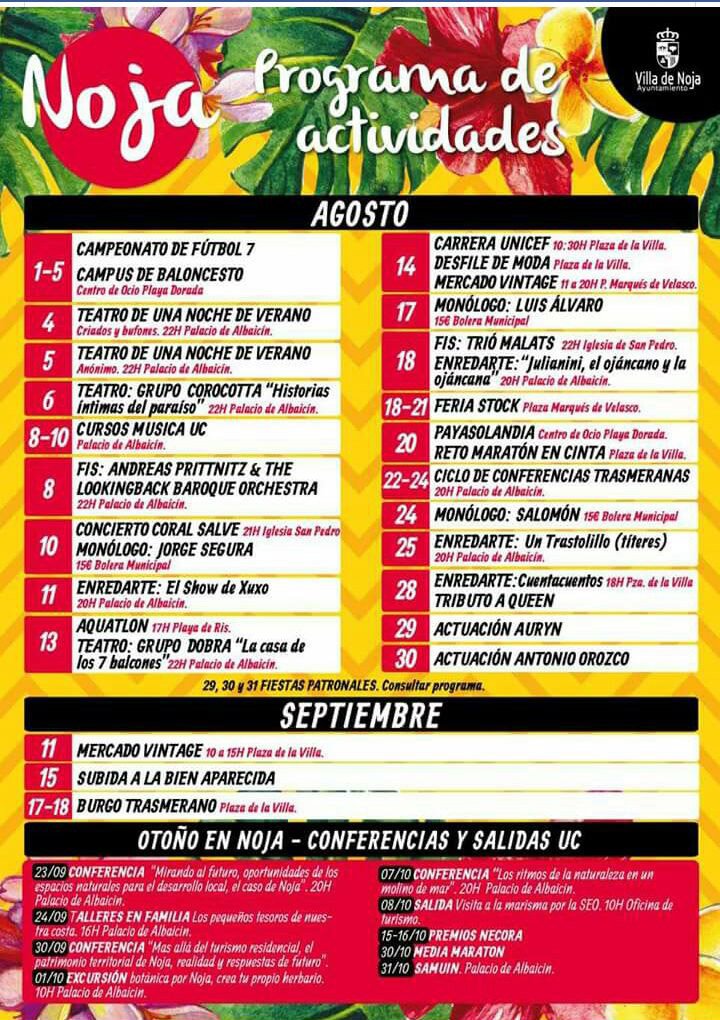 Actividades en agosto 2016 en Noja