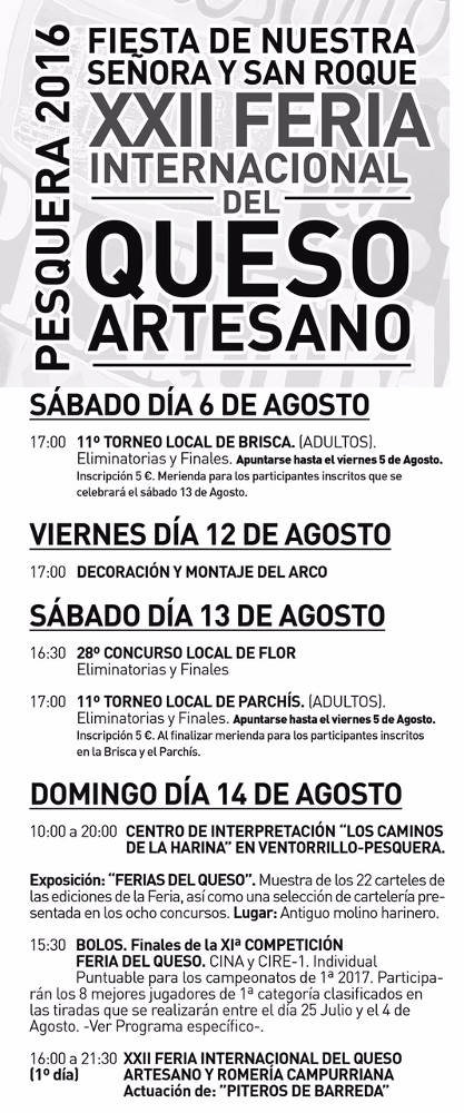programa 1 XXII Feria internacional del queso artesano en Pesquera