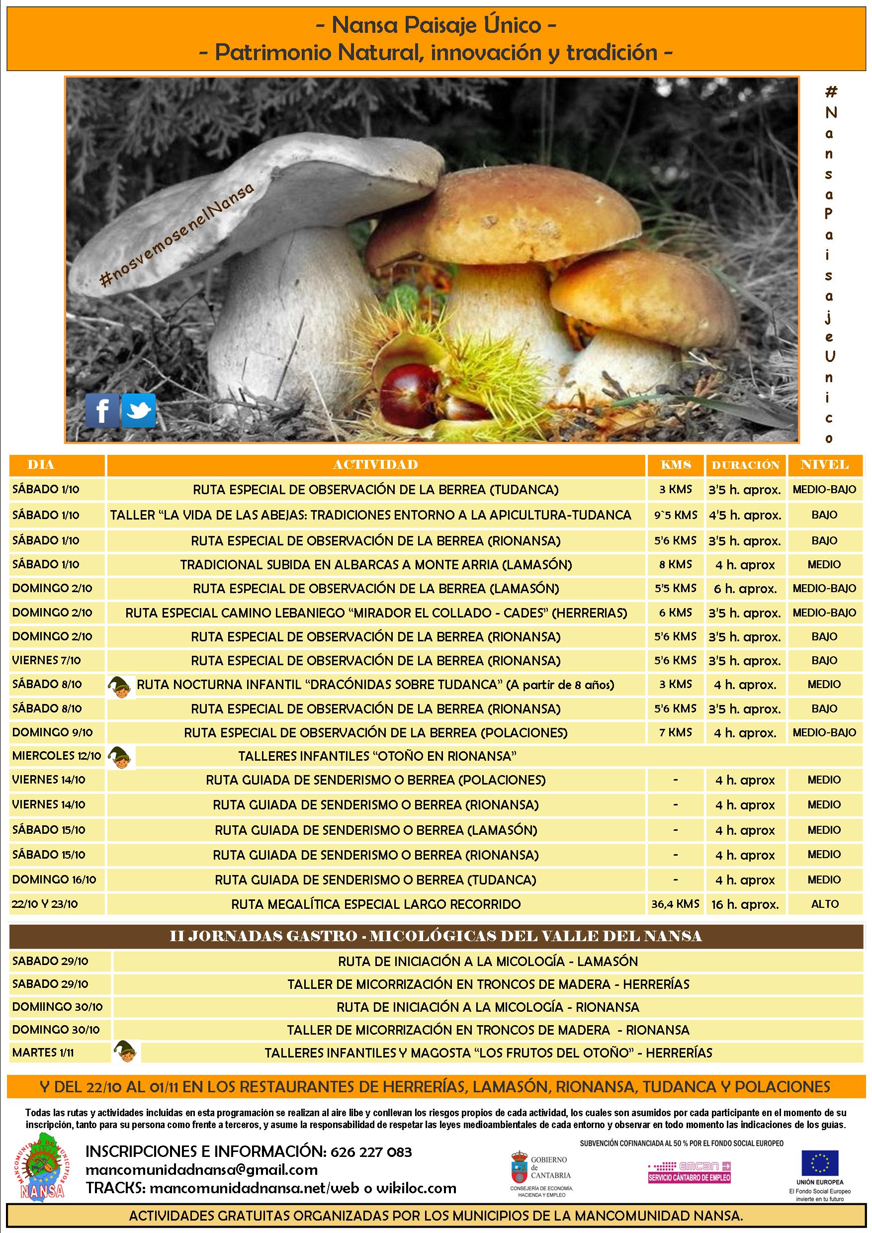 Actividades de Octubre en el Valle del Nansa