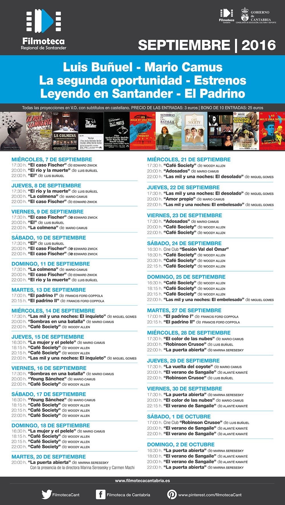 Películas en la Filmoteca regional de Santander