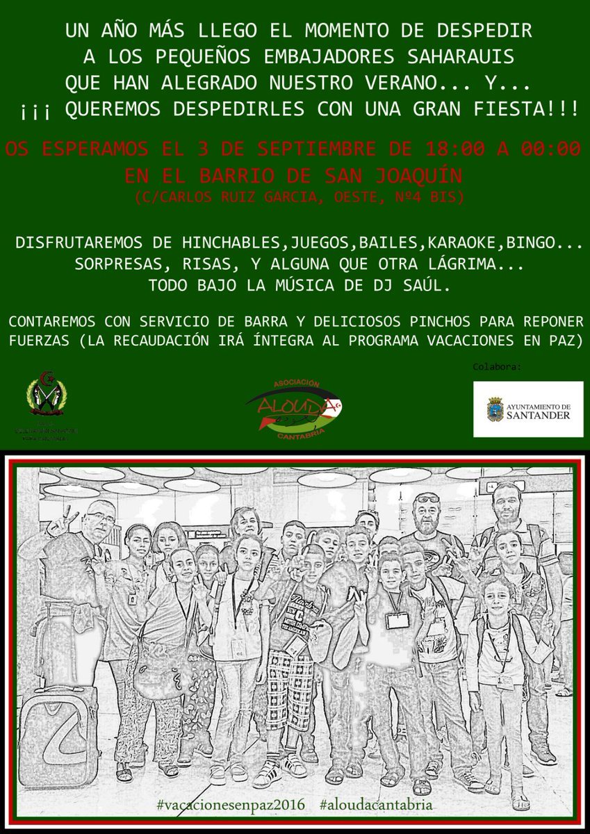 Fiesta de despedida niños saharauis 2016