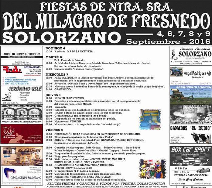 Fiestas de Ntra. Señora del Milagro de Fresnedo en Solórzano 2016