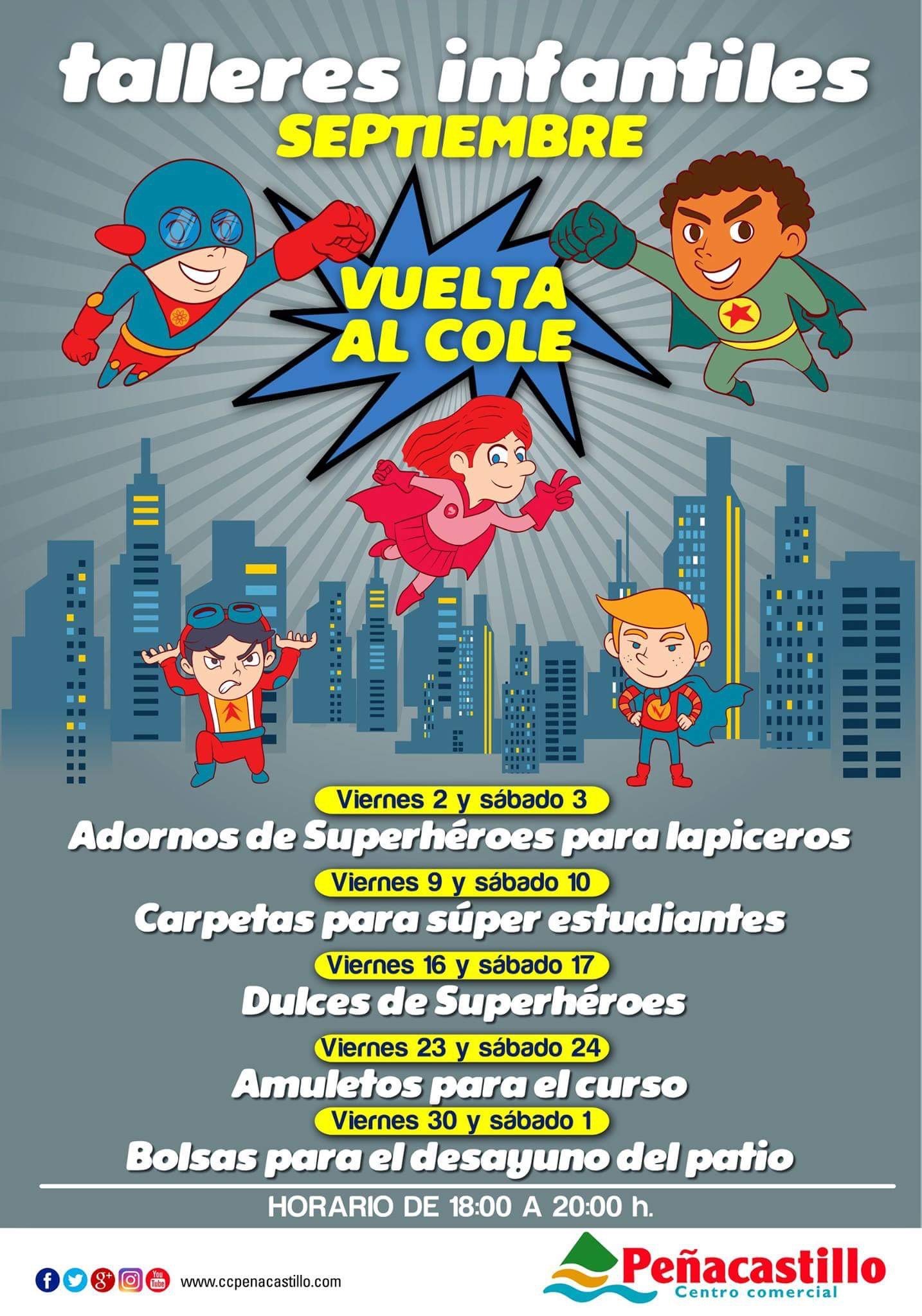 Talleres infantiles de septiembre en el CC Peñacastillo