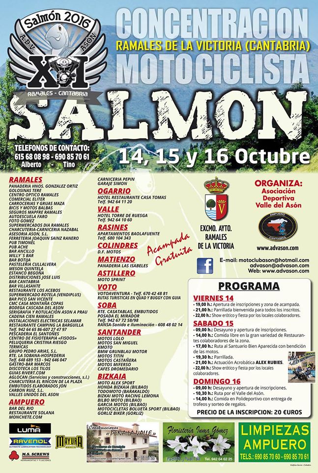 Concentración de motos Salmón en Ramales 2016