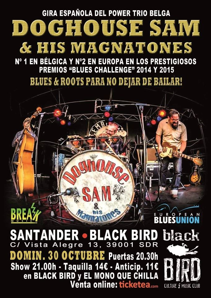 Concierto de Doghuse Sam y His Magnatones en el Black Bird de Santander