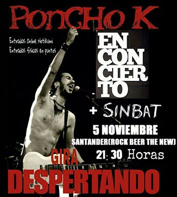 Concierto de Poncho K y Sinbat en el Rock Beer the New de Santander