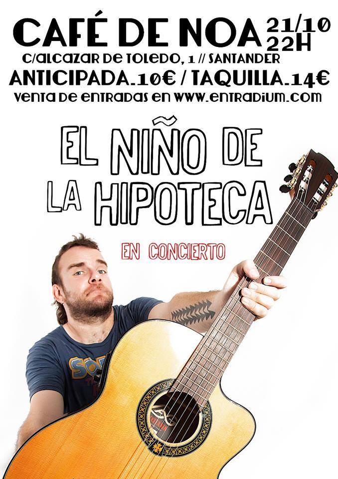 Concierto e El Niño de la Hipoteca en el café de Noa de Santander