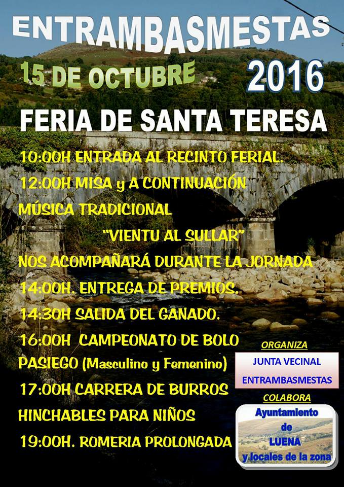 Fiestas de Santa Teresa en Entrambasmestas 2016