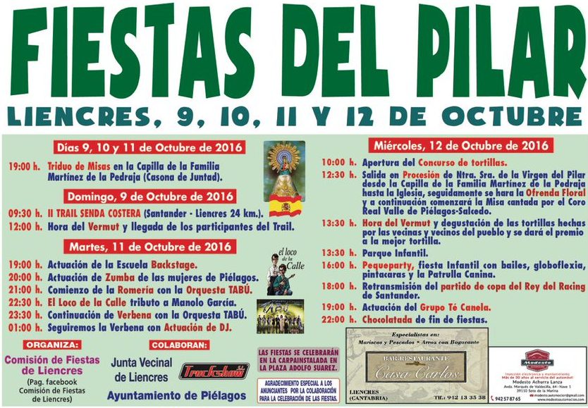 Fiestas del Pilar en Liencres 2016