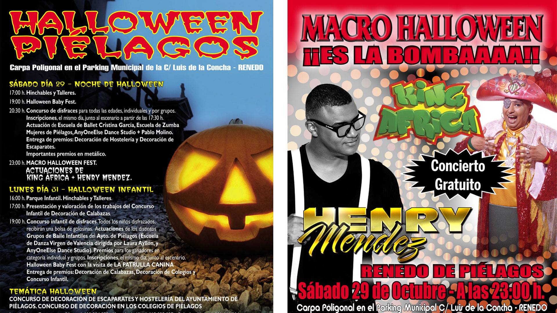 Halloween y concierto gratuito de Henry Méndez en Renedo