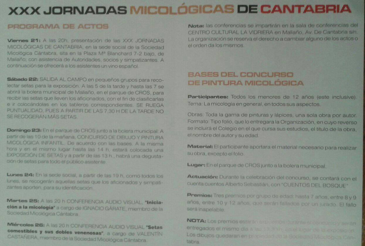 Jornadas micológicas de Cantabria en La Vidriera de Maliaño