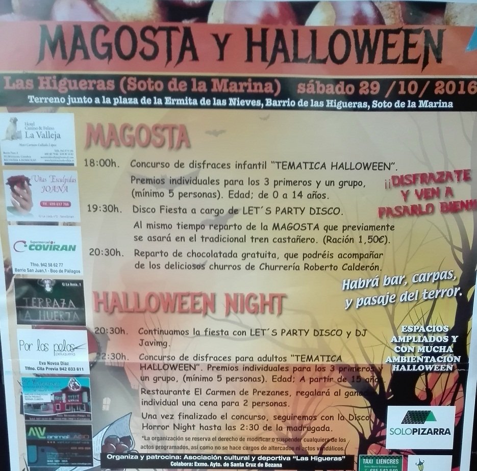 Magosta y Halloween en Las Higueras de Soto de la Marina 2016