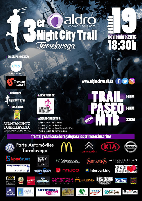 3ª Carrera Aldro Night City Trail en Torrelavega 2016
