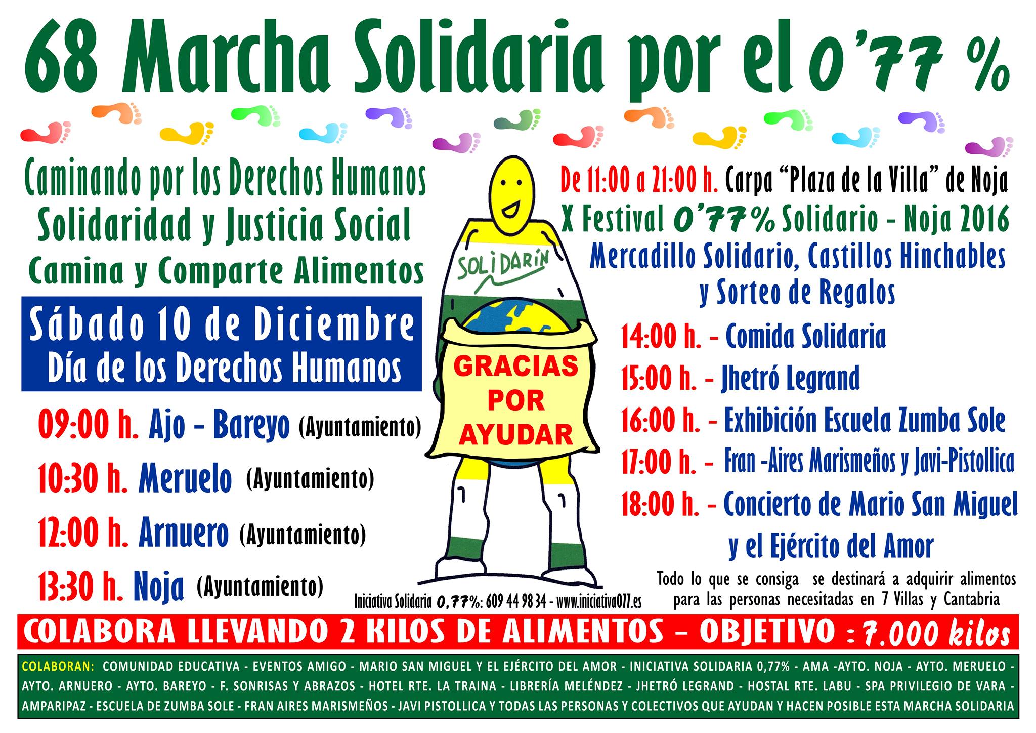 68 Marcha Solidaria por el 0,77%. en Noja,Ajo,Arnuero y Meruelo