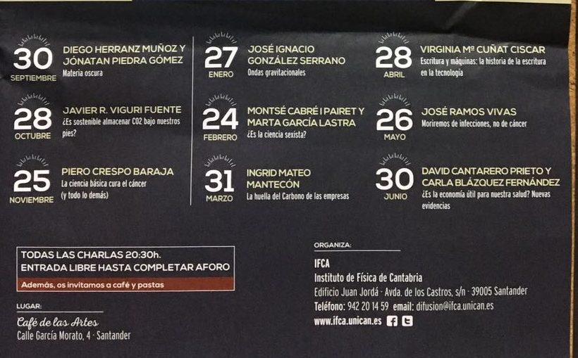 Charlas gratuitas en el Café de las Artes de Santander