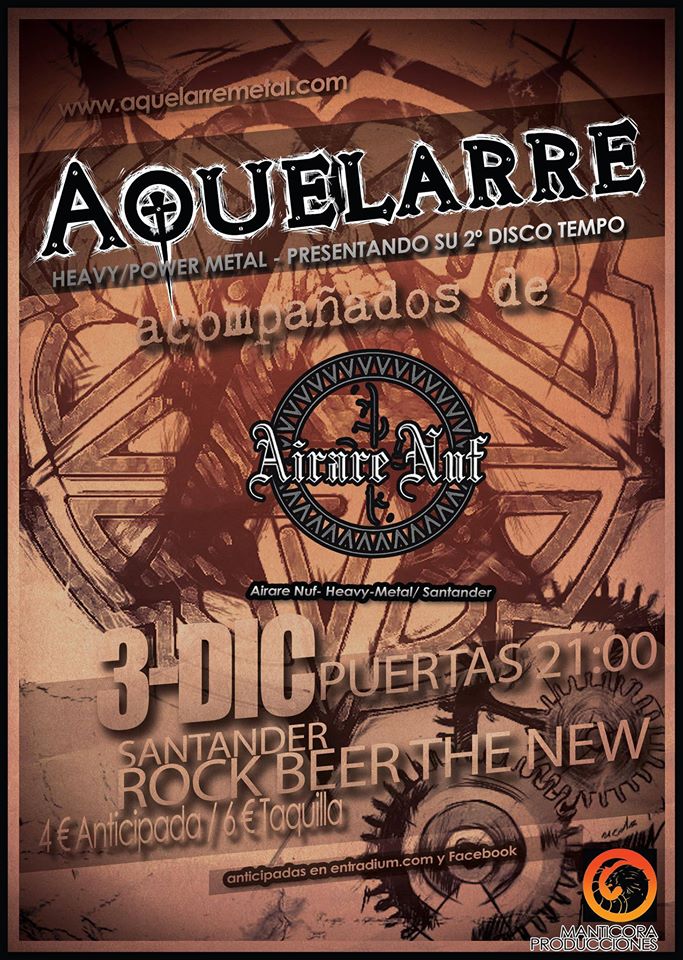 Concierto de Aquelarre y Airare Nuf en el Rock Beer the New de Santander