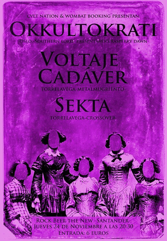 Concierto de Okkultokrati,Voltage Cadaver y Sekta en el Rock Beer the New de Santander