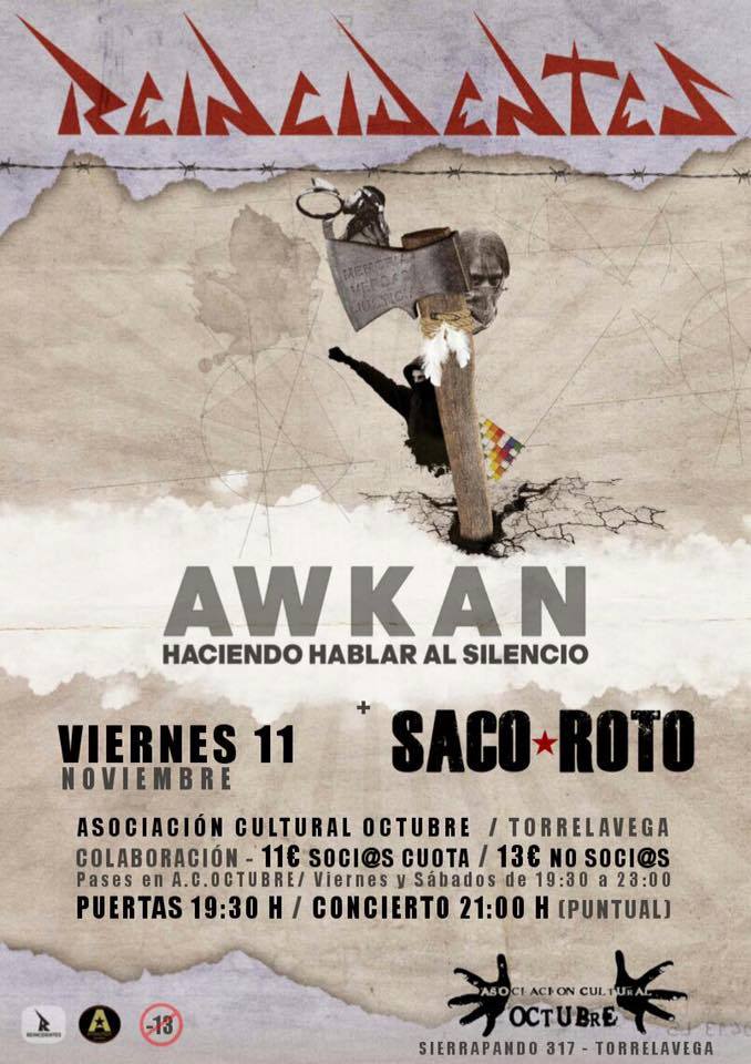 Concierto de Reincidentes y Saco Roto en A.C. Octubre de Torrelavega