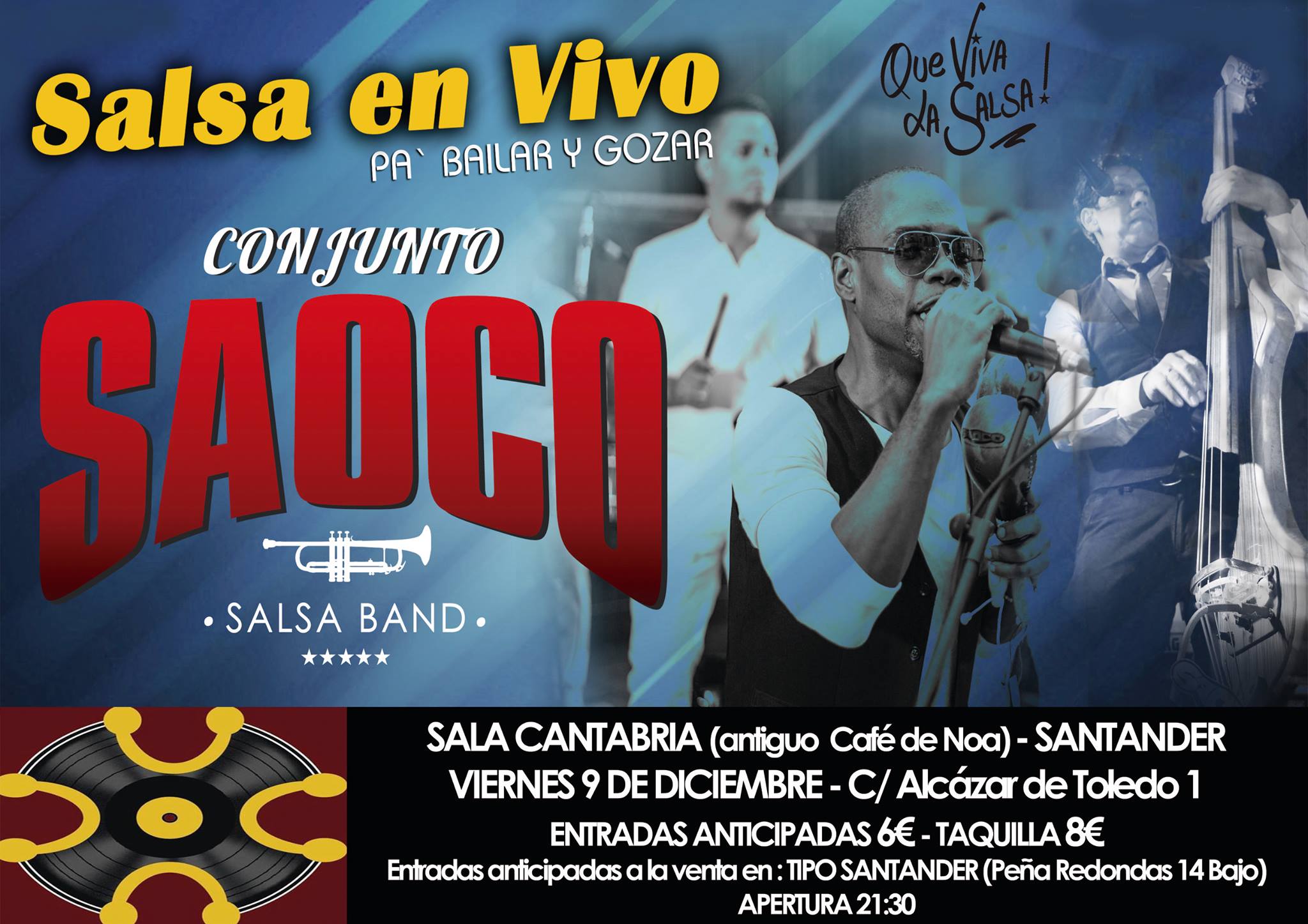 Concierto de Saoco,Salsa en Vivo en el Café de Noa de Santander