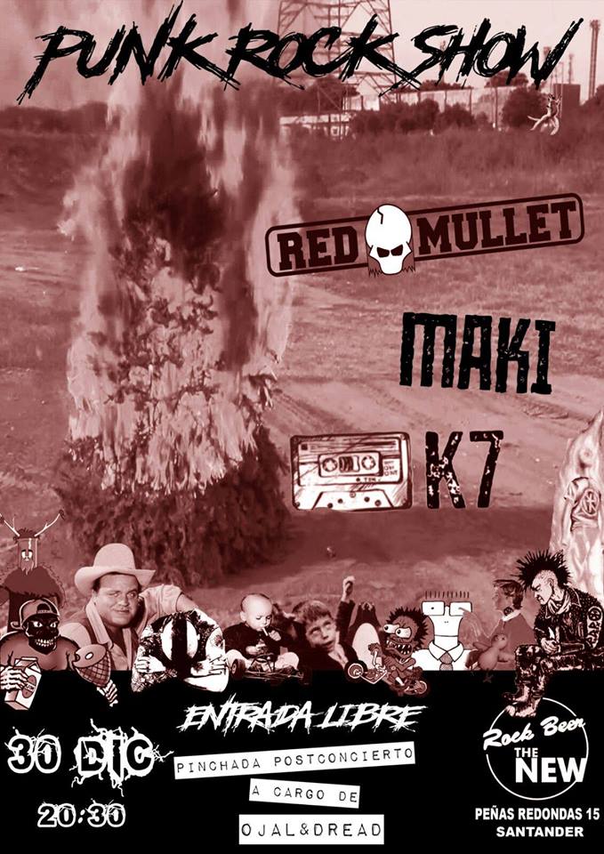 Concierto de Red Mullet,K7 y Maki en el Rock Beer the New de Santander