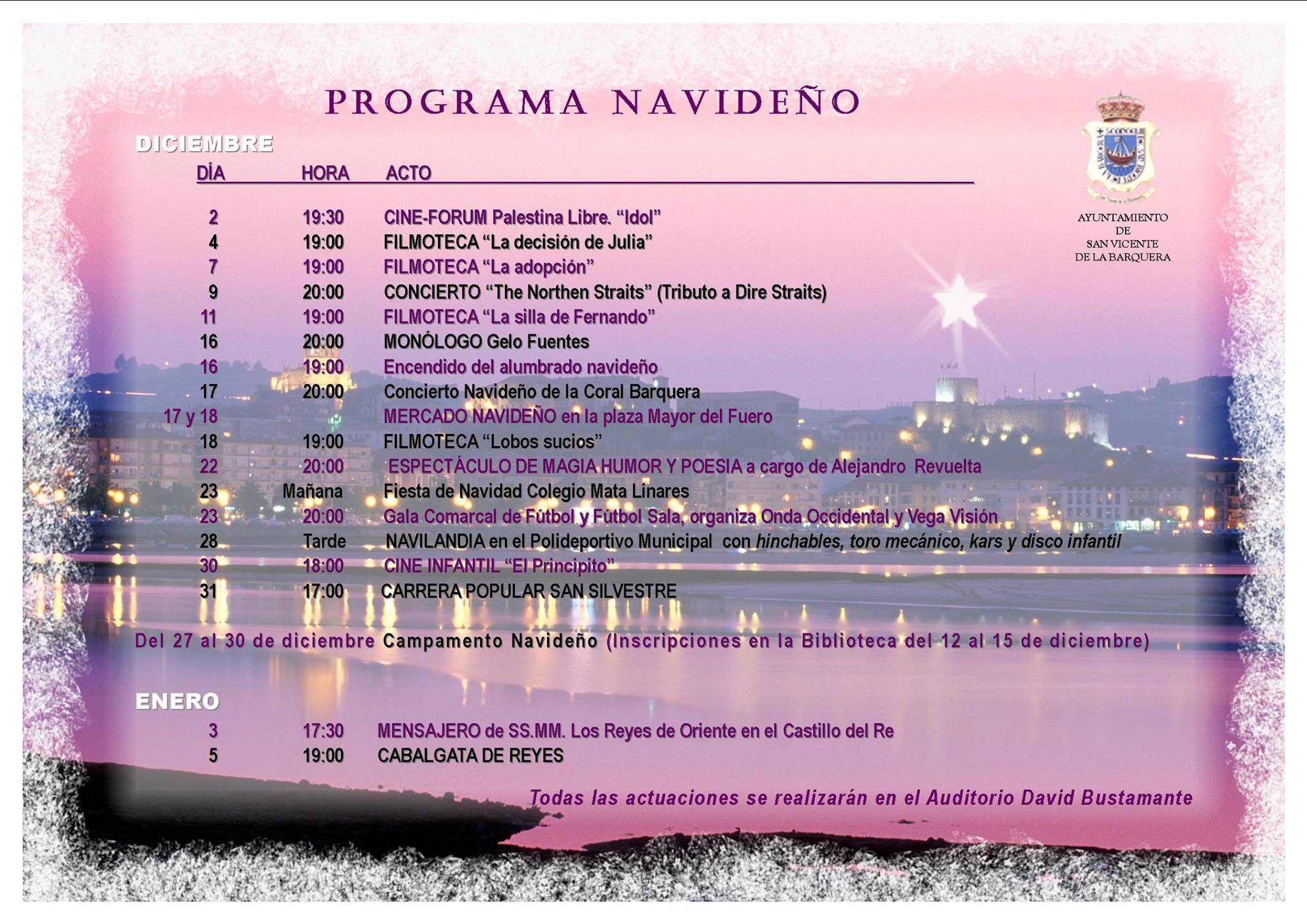 Programación de Navidad en San Vicente de la Barquera 2016
