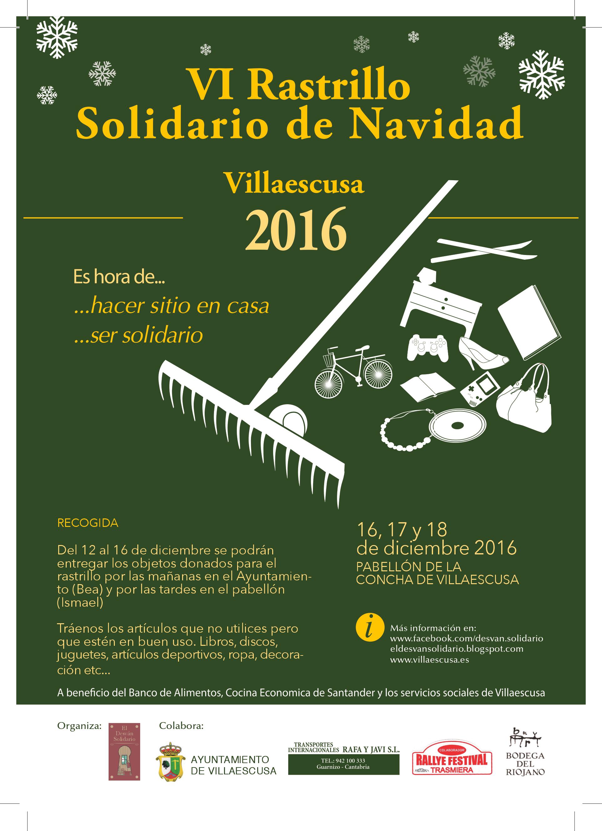Rastrillo solidario de Navidad y conciertos en Villaescusa 2016