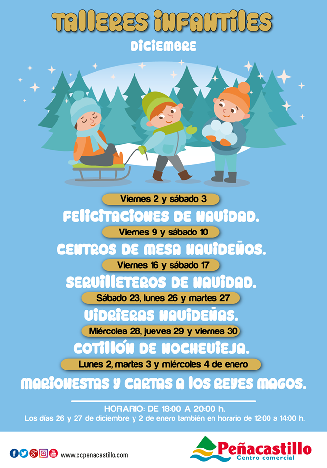Talleres infantiles de Navidad en Peñacastillo centro comercial