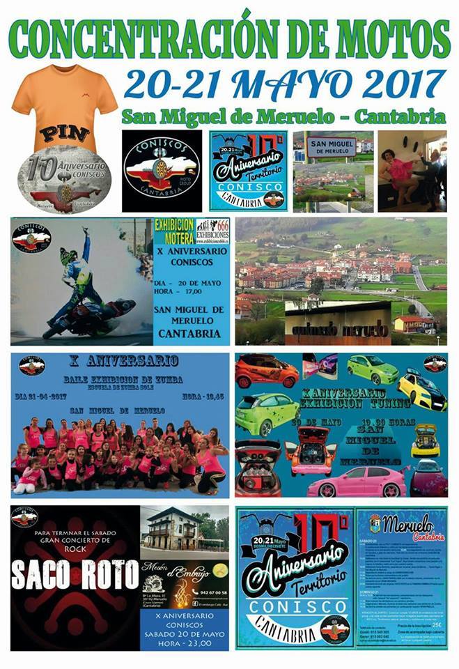 Concentración de motos 10º aniversario Territorio Conisco en Meruelo