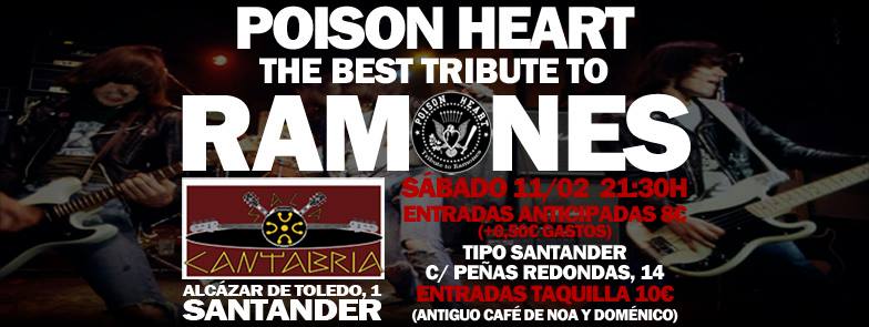 Concierto de Posion Heart tributo a los Ramones en la Sala Cantabria de Santander