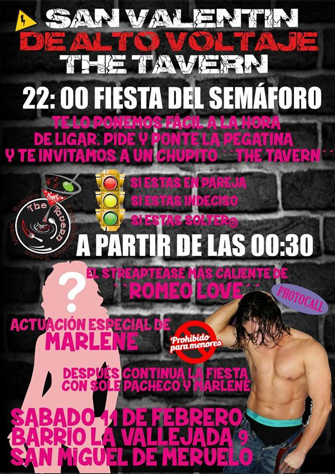 Fiesta del semáforo y Streptease en The Tavern de Meruelo