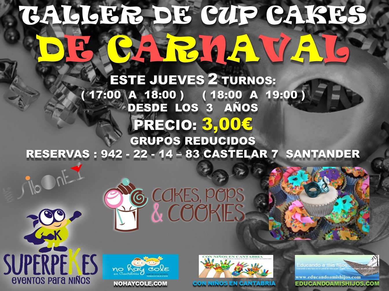 TALLER DE CUP CAKES CARNAVAL EN EL SIBONEY DE SANTANDER