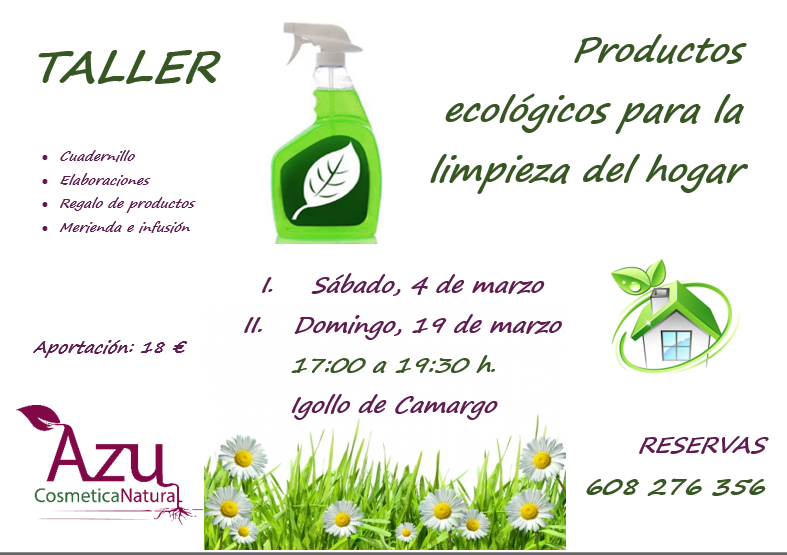 Taller de  Limpieza ecológica del hogar en Igollo de Camargo