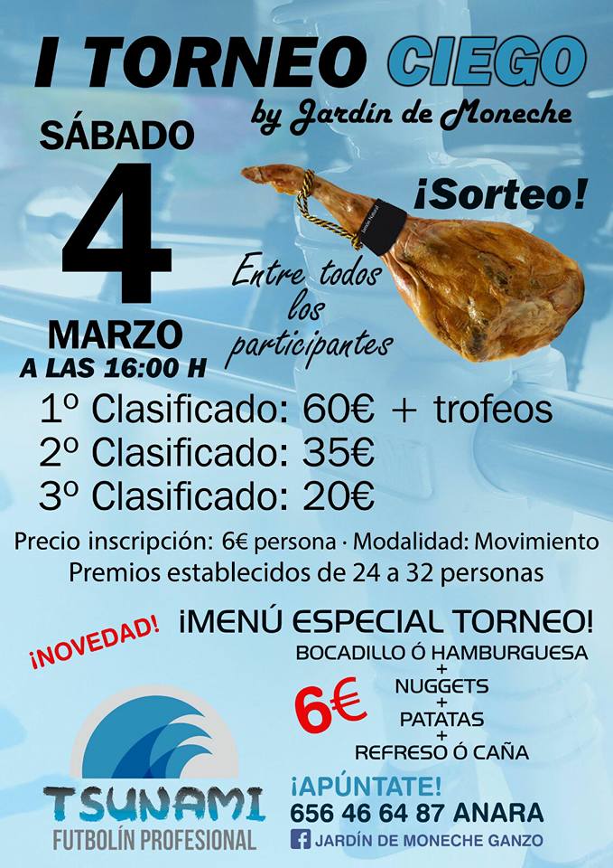Torneo Ciego Tsunami de futbolín en el Jardín De Moneche de Ganzo