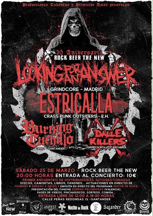 Concierto de Lfaa,estricalla,burning cuchillo y dalle killers en el Rock Beer the New de Santander
