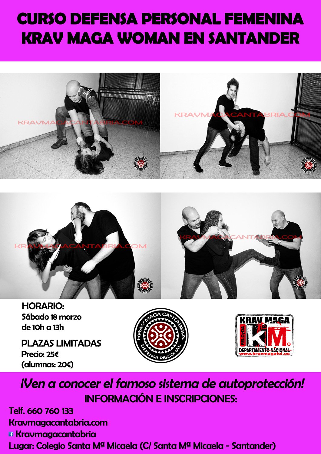 Curso de DEFENSA PERSONAL FEMENINA – KRAV MAGA WOMAN en Santander