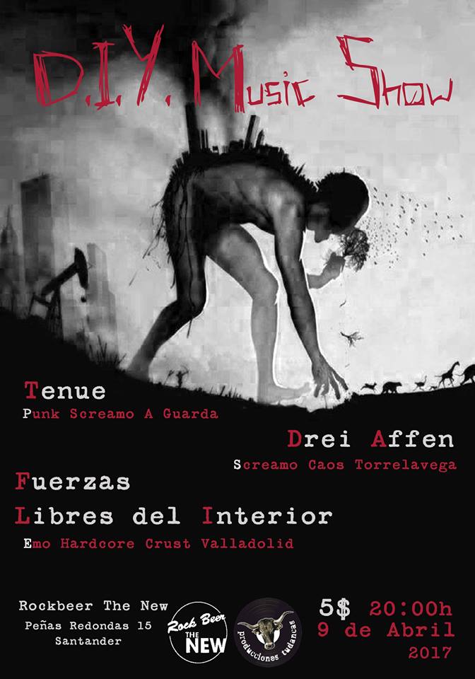 Concierto de Tenue, Fuerzas Libres del Interior y Drei Affen en el Rock Beer the New de Santander