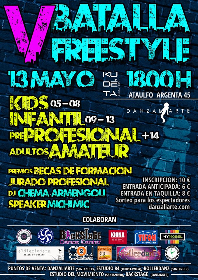 V BATALLA FREESTYLE DANZALIARTE de niños y mayores en el Kudeta de Santander