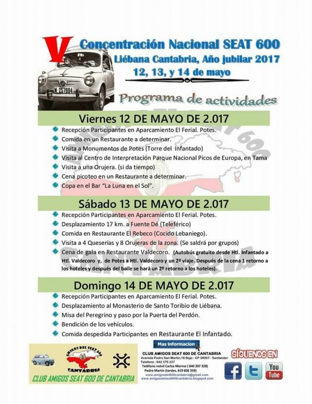 Concentración Nacional de Seat 600 en Liébana