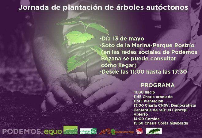 Jornada de plantación de arboles autoctonos en Soto de la Marina