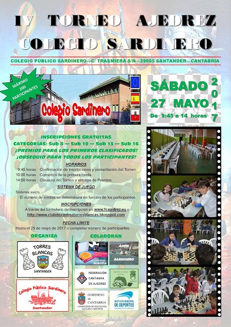 Torneo de ajedrez escolar en el colegio Sardinero de Santander