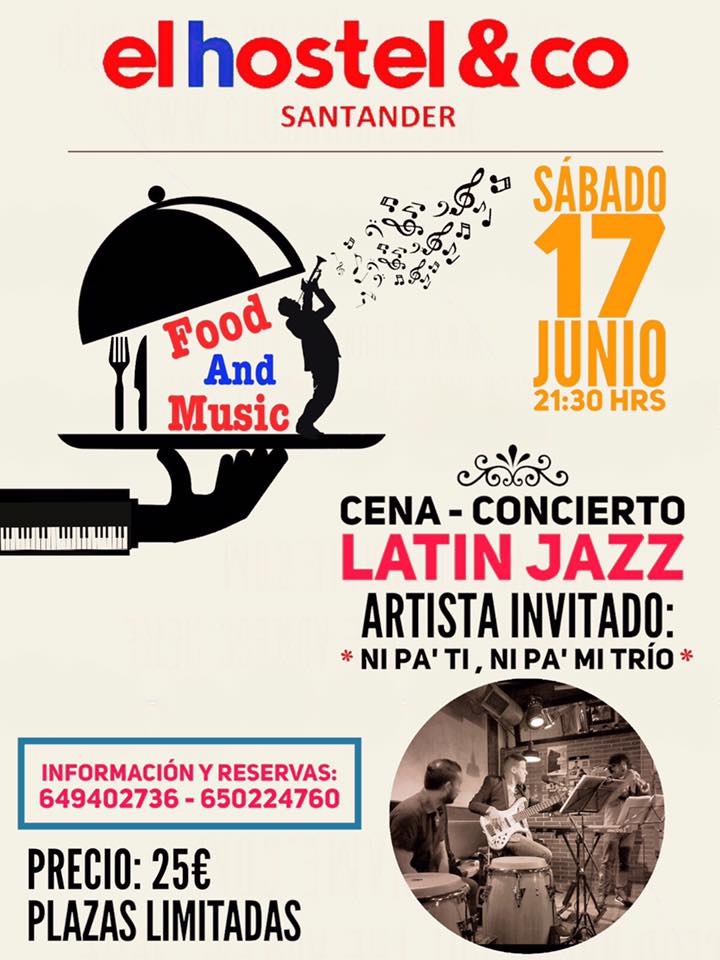 Cena,Concierto Ni Pa Ti Ni Pa Mi Trío en Hostel&Co de Santander