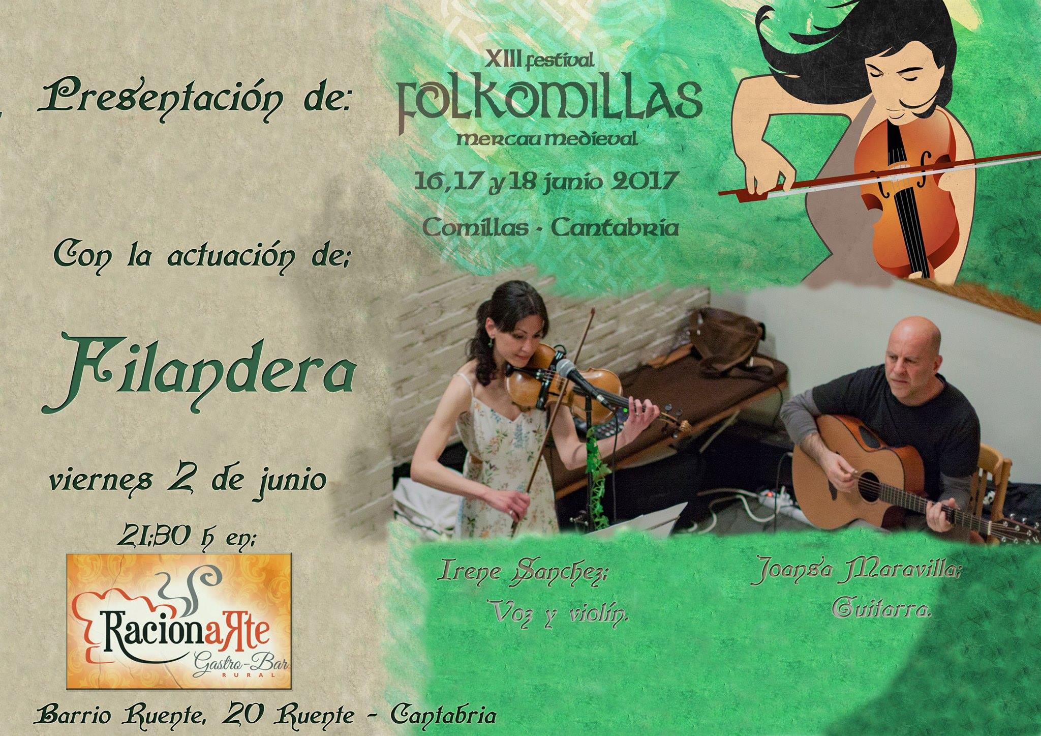 Concierto de Filandera Folk en RaciónArte de Ruente y presentación del Folkoillas 2017