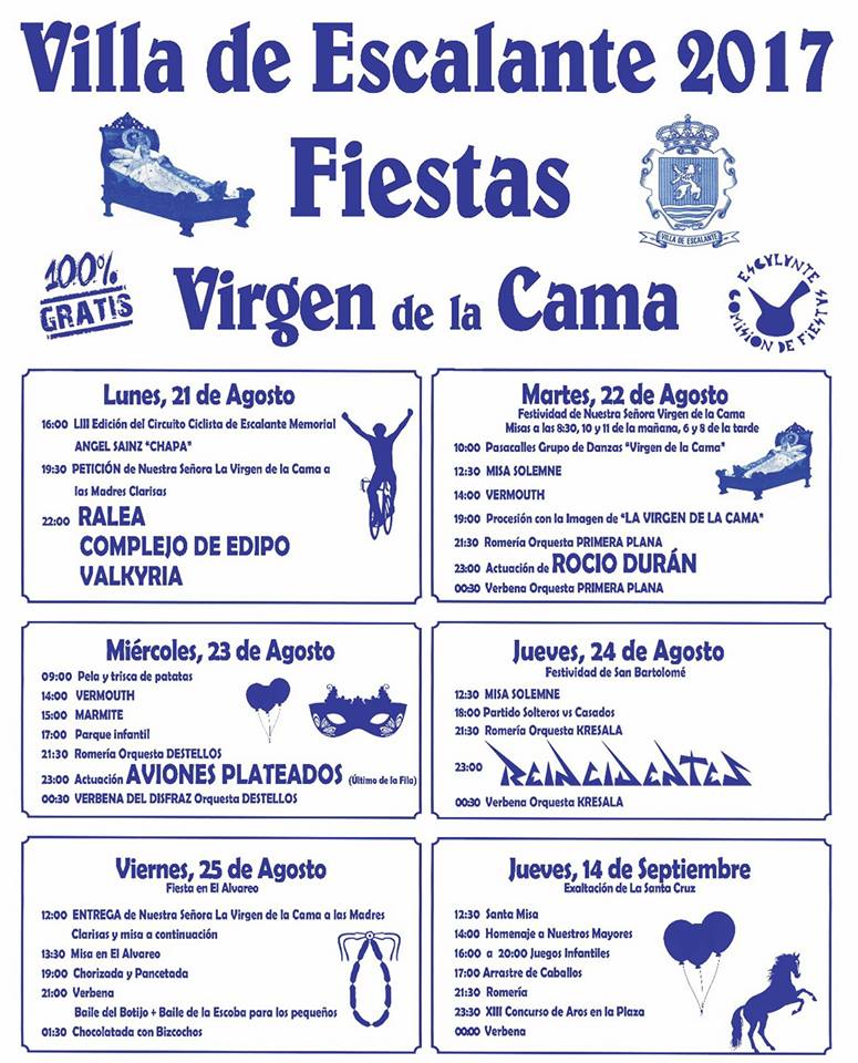 Fiestas de La Virgen de la Cama en Escalante 2017