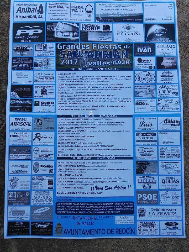 Fiestas de San Adrian en Valles,Reocín 2017