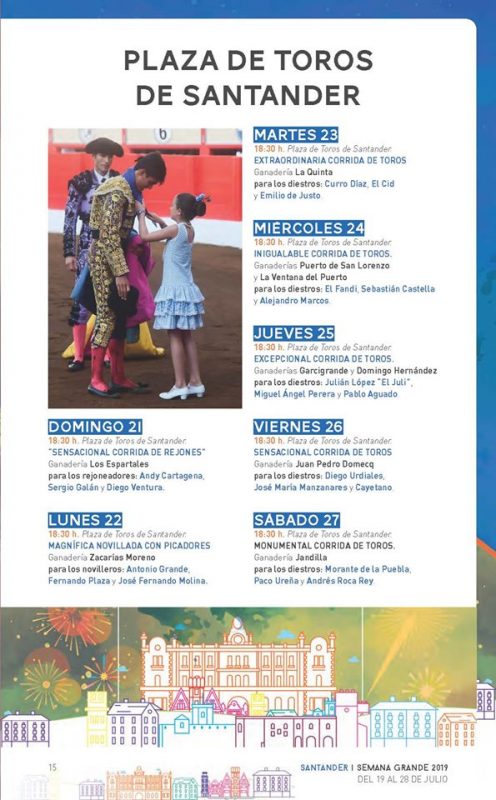 Feria taurina de Santiago en Santander 2019