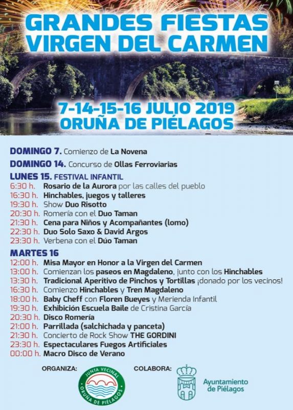 Fiestas Virgen del Carmen en Oruña de Pilélagos 2019