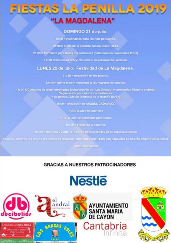 Fiestas de La Magdalena en La Penilla de Cayón 2019