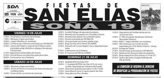 Fiestas de San Elias en Soña 2019